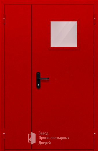 Фото двери «Полуторная со стеклопакетом (красная)» в Жуковскому