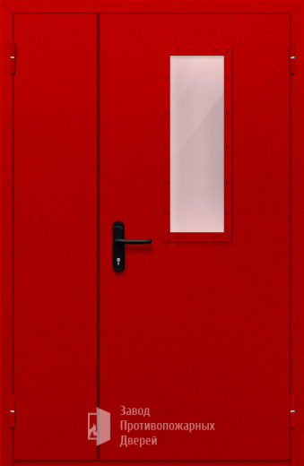 Фото двери «Полуторная со стеклом (красная)» в Жуковскому