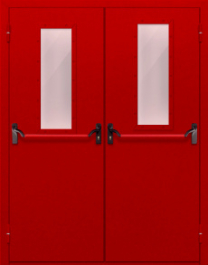 Фото двери «Двупольная с стеклом и антипаникой (красная)» в Жуковскому