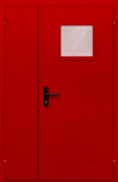 Фото двери «Полуторная со стеклопакетом (красная)» в Жуковскому